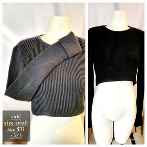 Cabi Women's Cropped Black Sweater Size Small